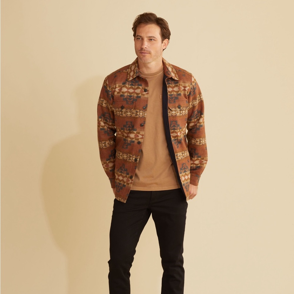 Pendleton CPO Jaquard Desert Dawn Quilted Mens Shirt jacket Large BNWOT